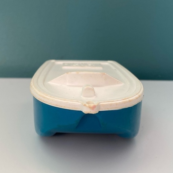 VINTAGE fisher price little people small dinghy boat blue & white plastic - Picture 4 of 10